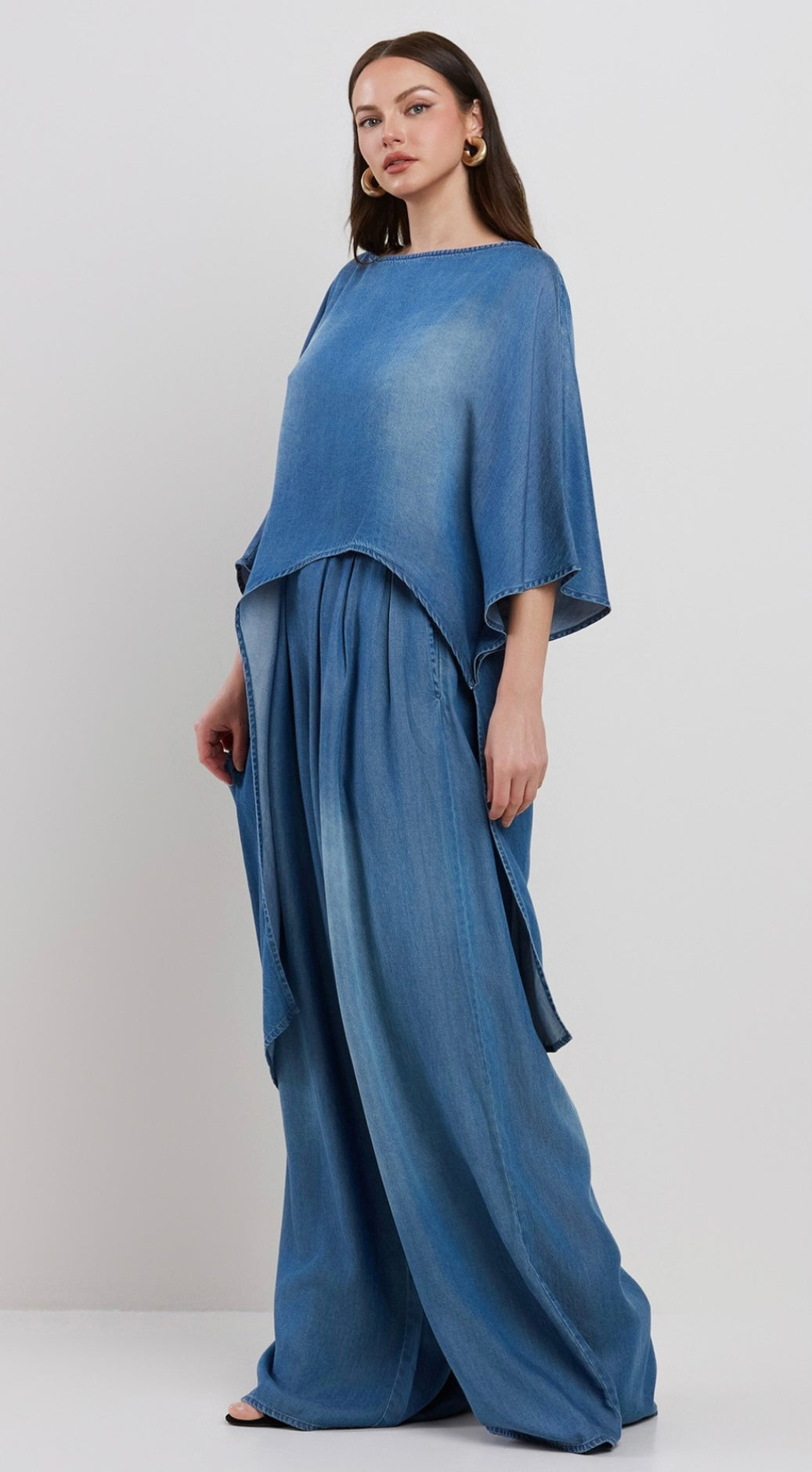 Asymmetric Denim Reg Set