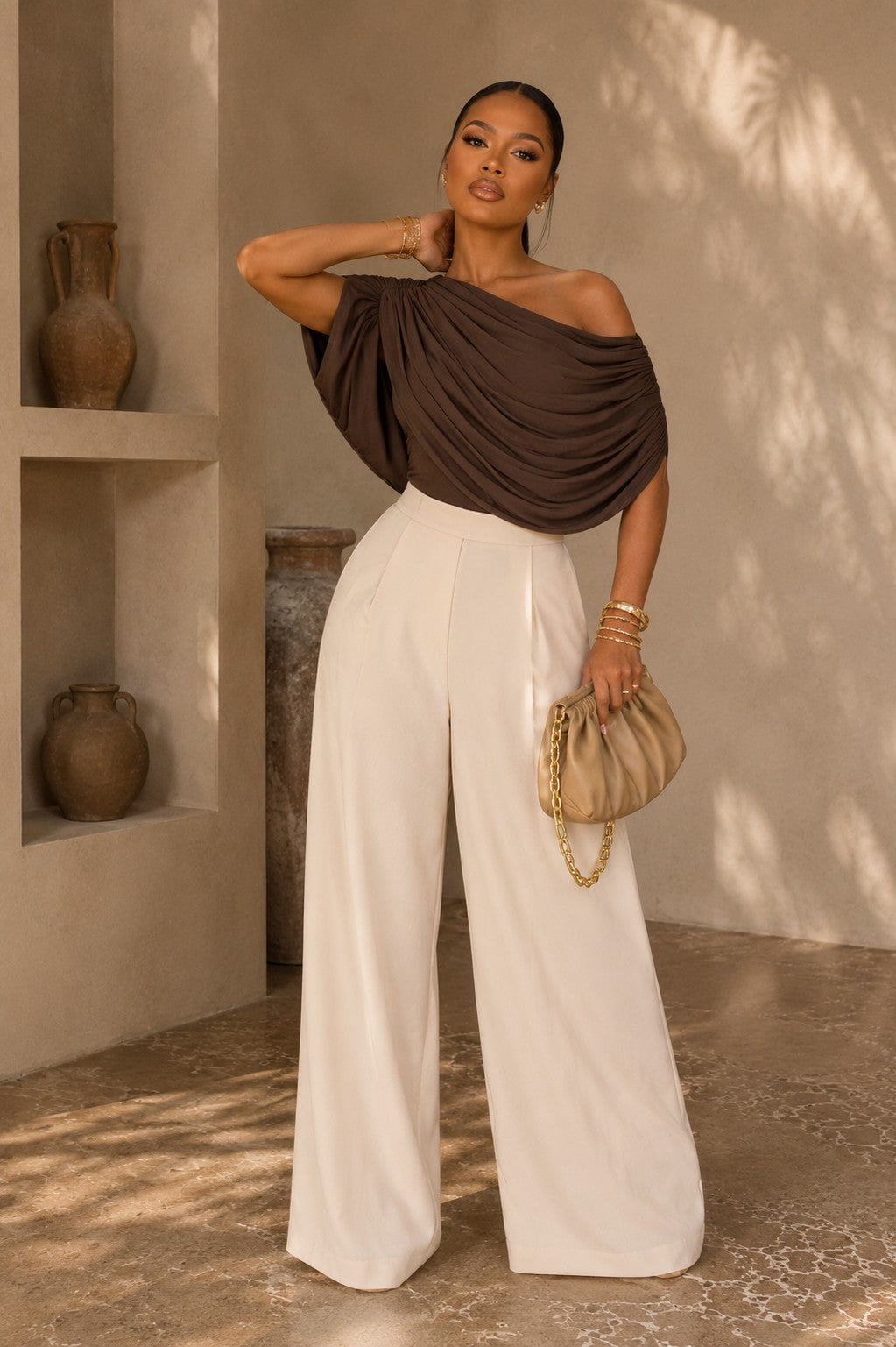 One-Shoulder Ruched Bodysuit