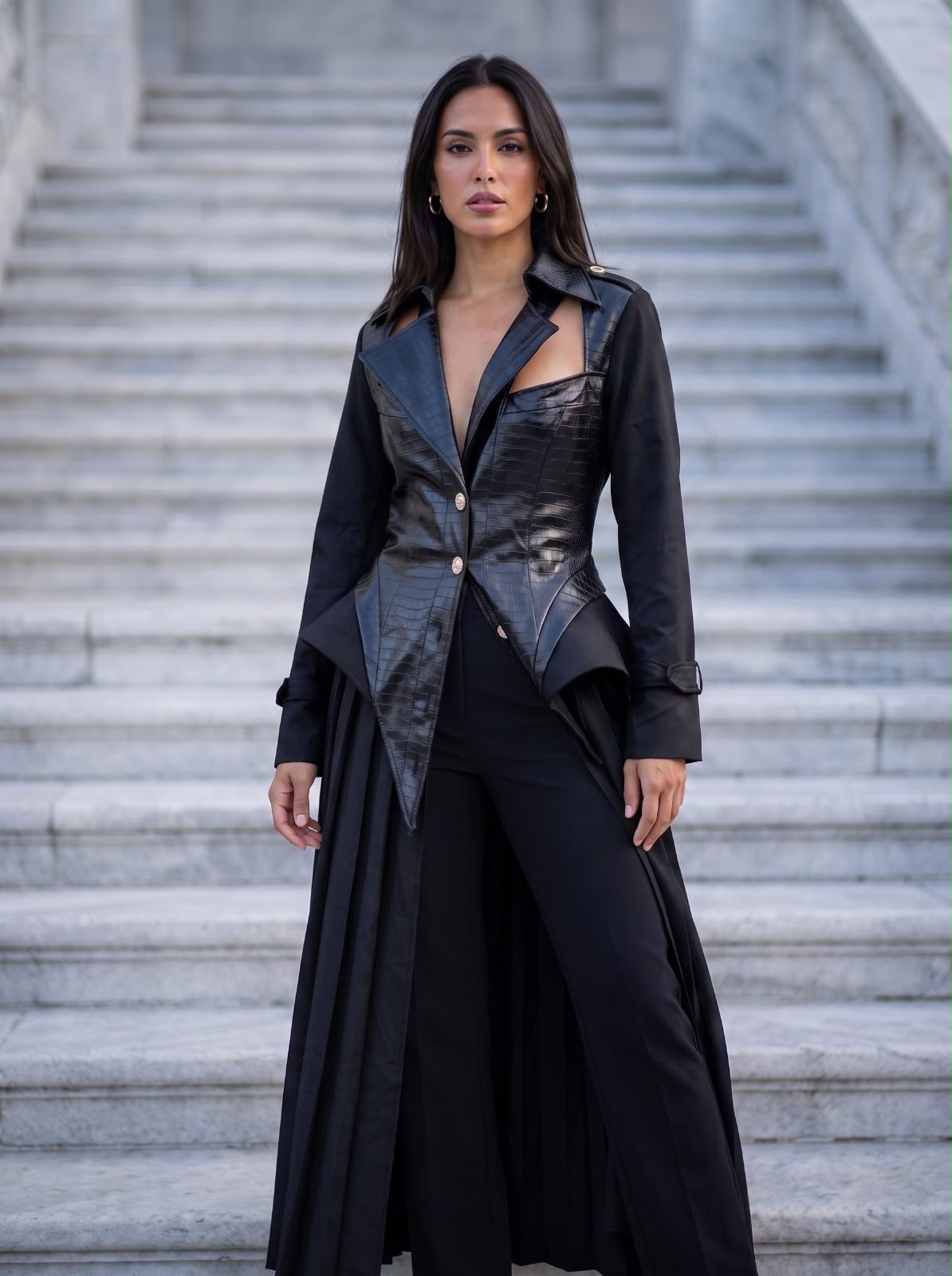 Cutout Corset Blazer — long corset blazer duster