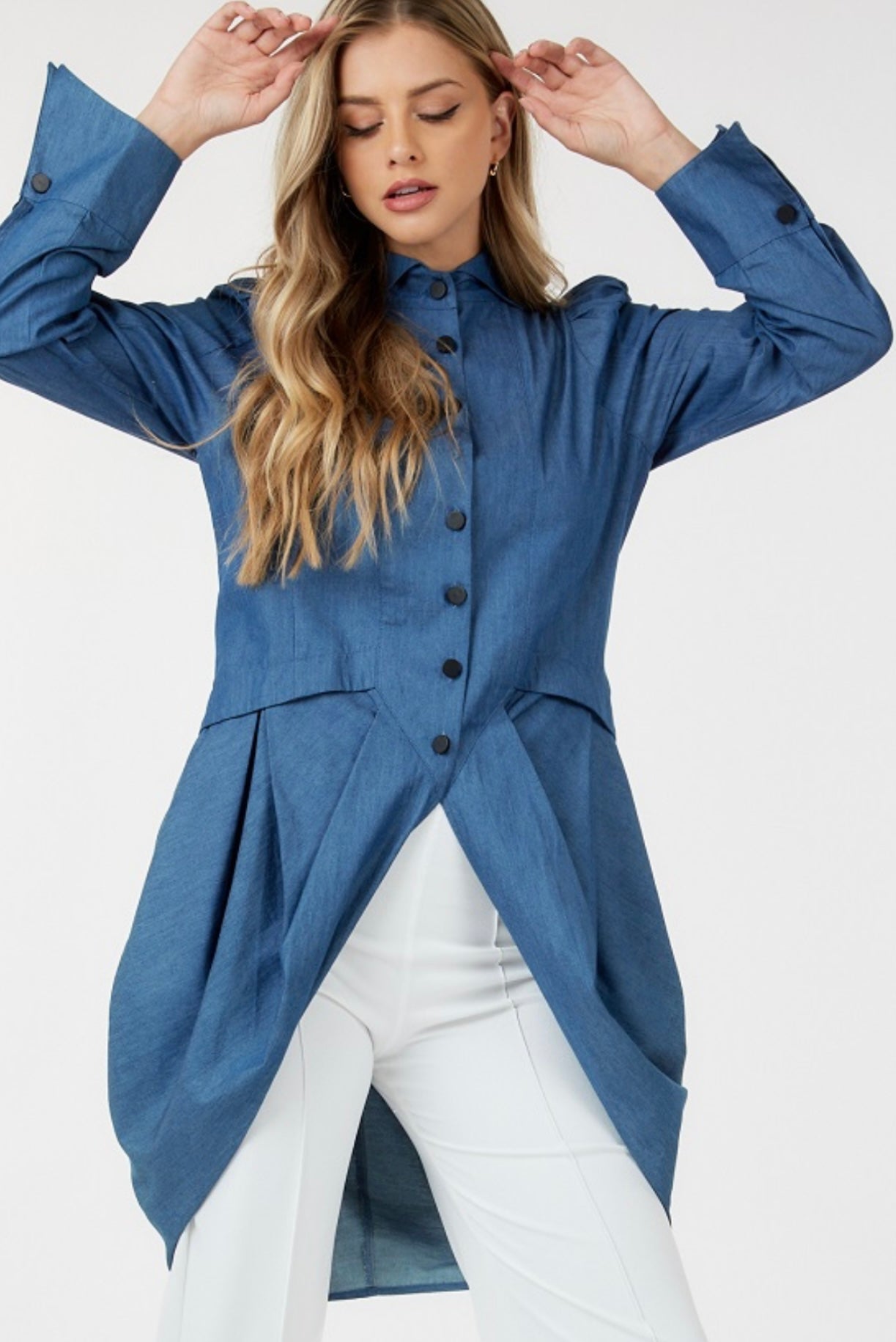 Denim Puppfy Button Down Shirt