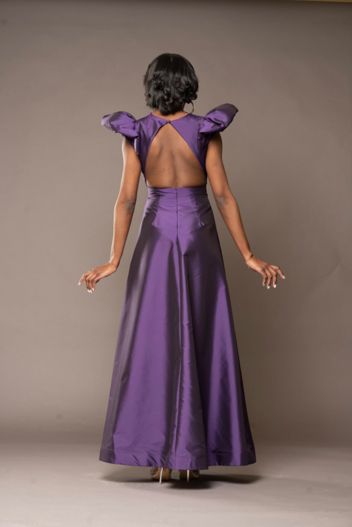 Purple And Green City Gown
