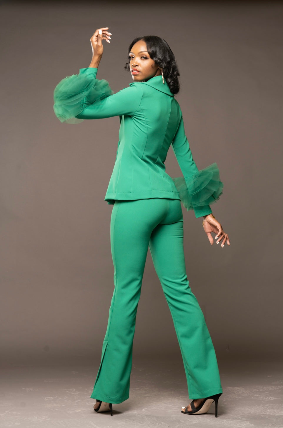 Tulle Sleeve Suit