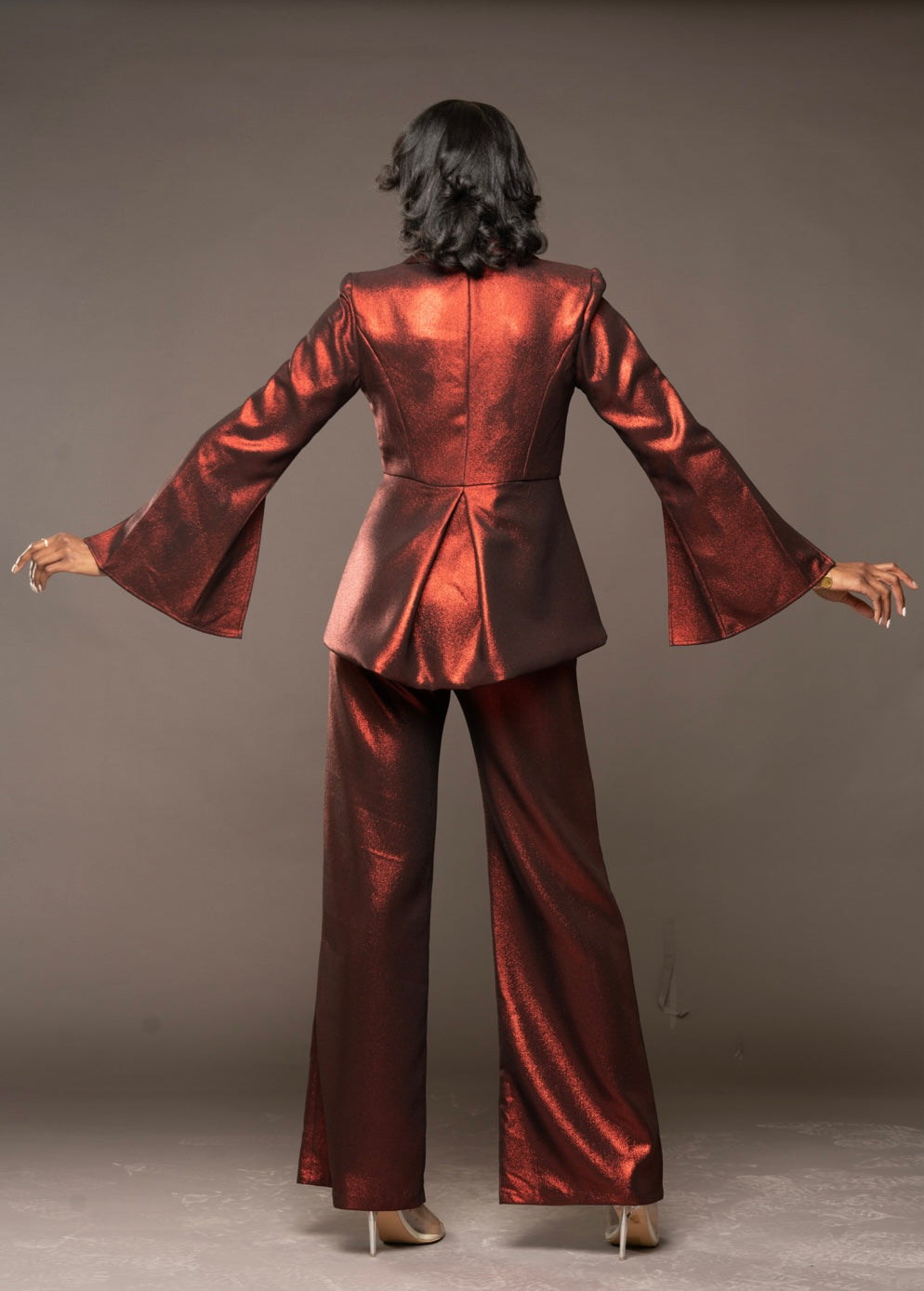 Red And Blue Metallic Suit