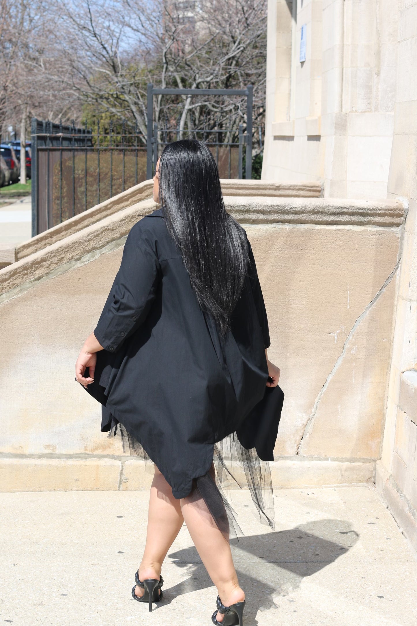 Denim Black Dress