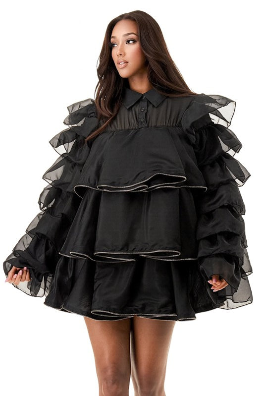 Zipper Ruffled Mini