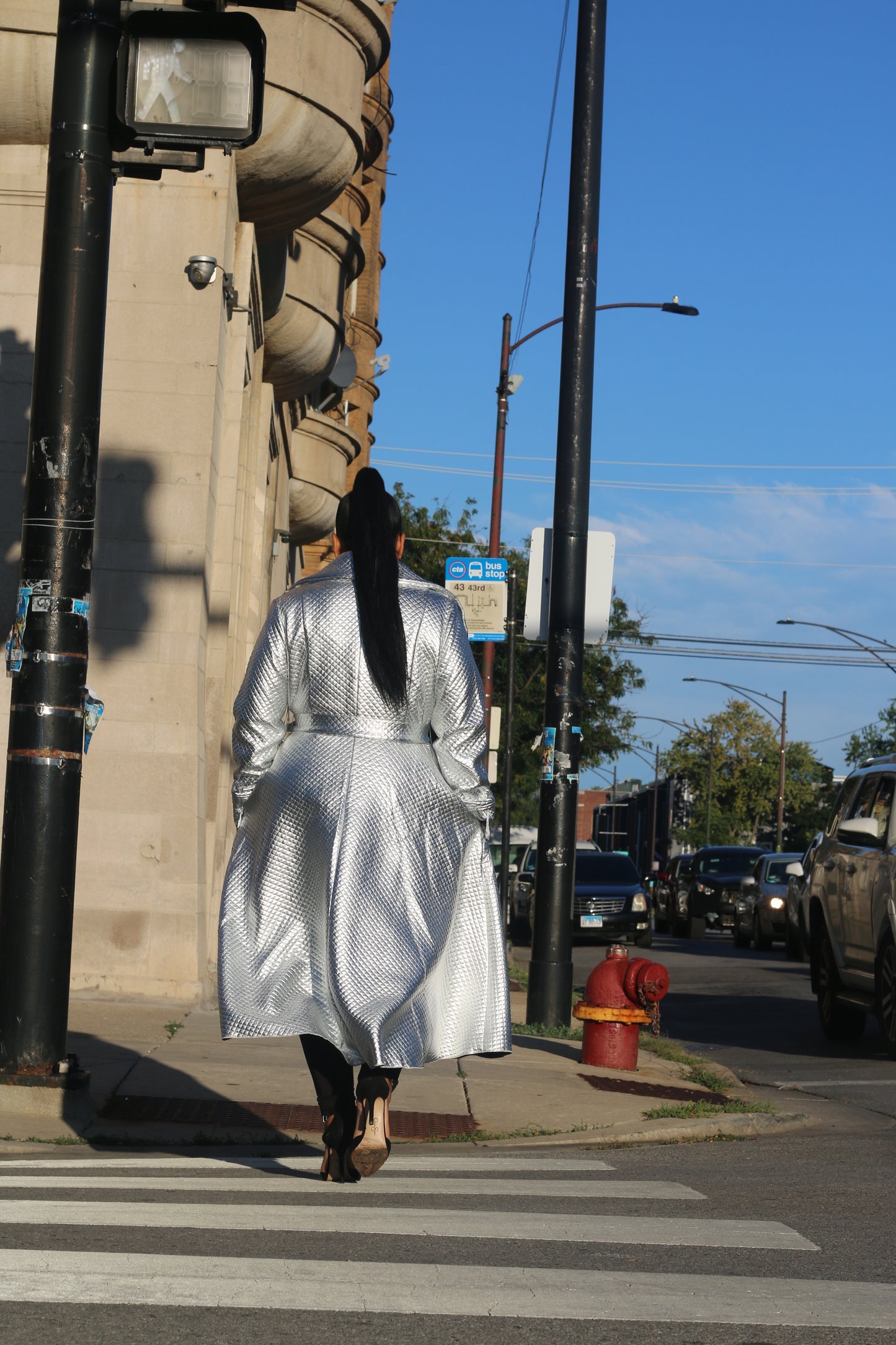 3D Silver Midi Jacket