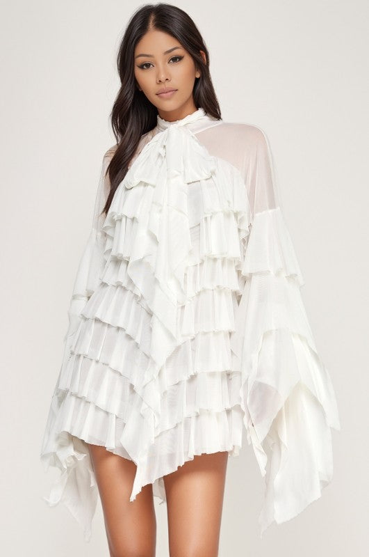 Ruffle Tunic With Bow