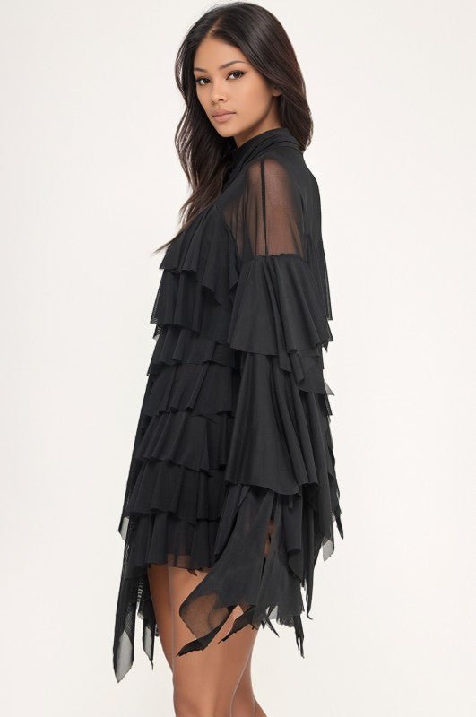 Ruffle Tunic With Bow