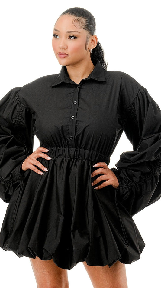 Ruched Sleeve Bubble Reg/Plus