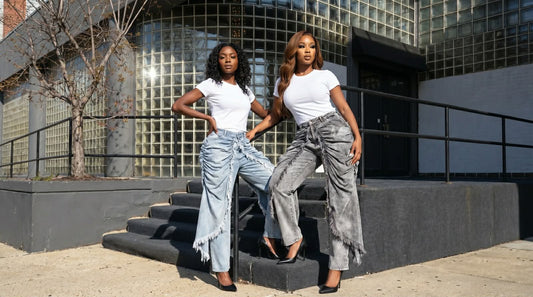 Grey Wash Skirt Overlay Pants