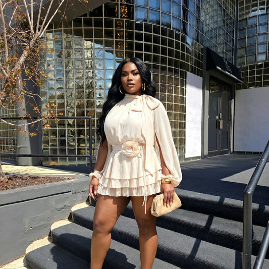 Slit Sleeves Romper