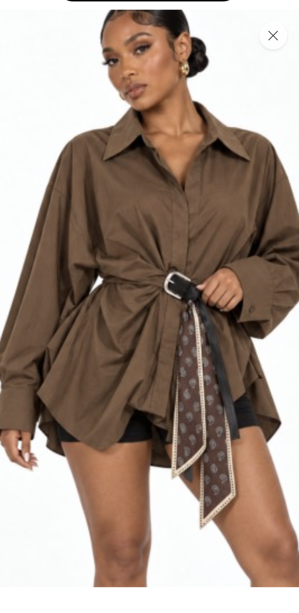 Oversize Button Down Blouse