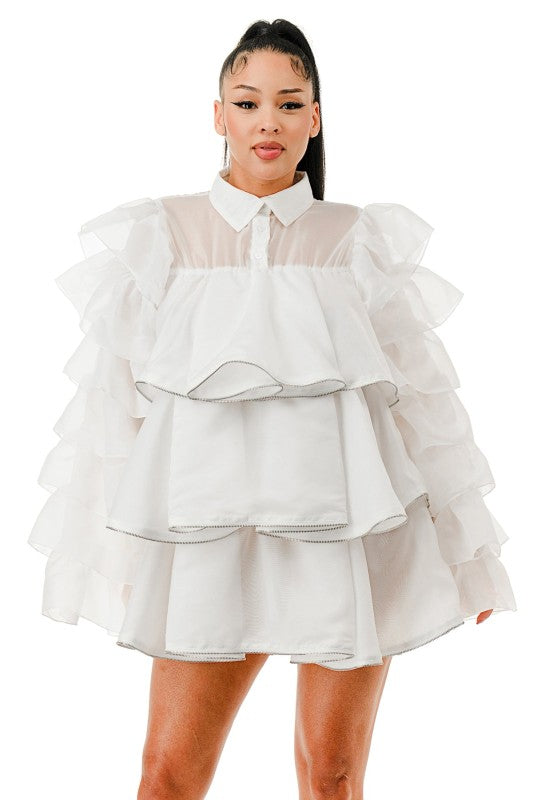 Zipper Ruffled Mini