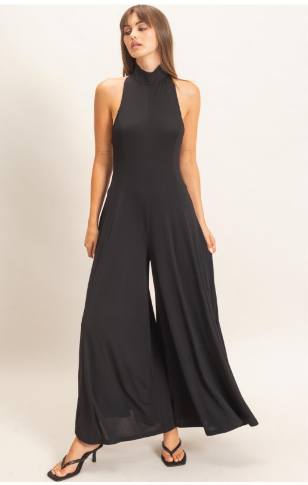 Halter Palazzo Jumpsuit in Black